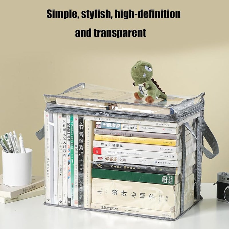 Large Clear Zippered Storage Bags Foldable Waterproof Clothes Toy Book Box For Home Dormitory - Image 4